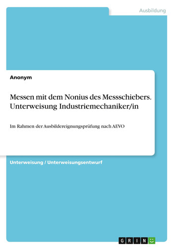 Messen mit dem - nonius, des