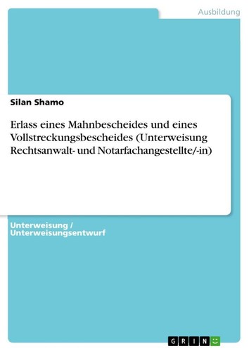 Erlass eines mahnbescheides - erlass,