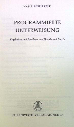 Programmierte unterweisung - programmierte,
