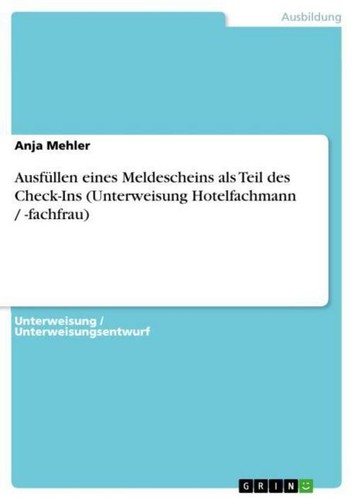 Ausfüllen eines meldescheins - eines,